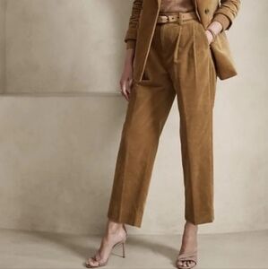 Banana Republic Rivoli Pleated Corduroy Pants Sz 8 Tan Brown
